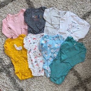 18 month girls long sleeve onesie bundle